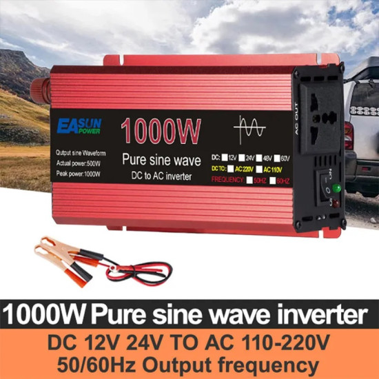 Инвертор  EA SUN POWER 1000W 12v 220v 50hz чистая синусоида 