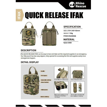 Отрывной подсумок с MOLLE Rhino Rescue QUICK RELEASE BAG IFAK 170×140×65 мм (NYLON 500D) — CPIK0062